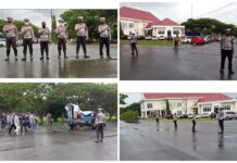 Aksi Unjuk Rasa Damai di Gorut, Kasat Lantas Polres Gorut, Turun Langsung Atur Arus Lalulintas