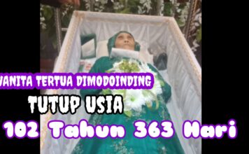 Wanita Tertua diModoinding Meninggal Dunia Diusia 102 Tahun 363 Hari.