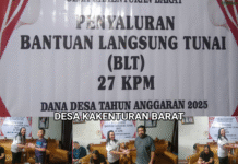 Disalurkan Pemdes Kakenturan Barat, 27 KPM Terima BLT-DD Untuk 6 Bulan.