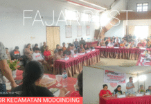 Camat Modoinding Meyer Tigau, S.Ip, Pimpin Rakor dan Evaluasi Kecamatan Modoinding.